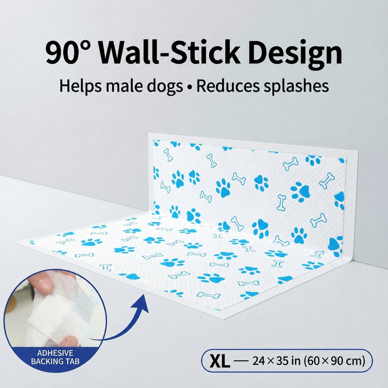 Blue meteorite Dog training pads, four corner positioning stickers( 35.4 x 24 in), 25 Count